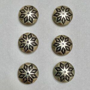 6 Vintage Starburst Button Covers
